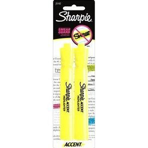 Sharpie 25162PP Sharpie Accent Tank Fluorescent Yellow Highlighters, 2/PK