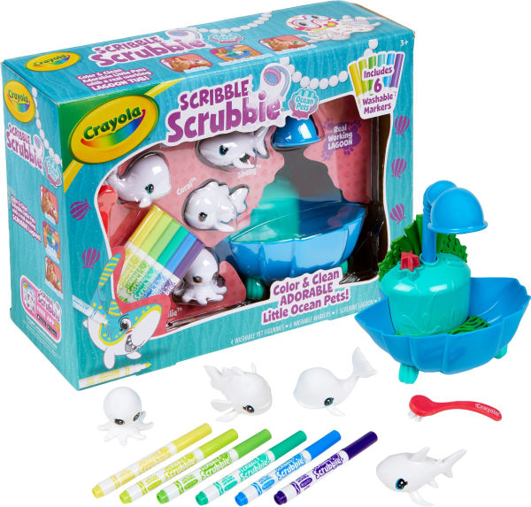 Crayola Scribble Scrubbie Pets Blue Lagoon Playset, Ocean Animals, Gift, Ages 3, 4, 5, 6