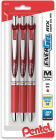 EnerGel RTX Retractable Liquid Gel Pen, (0.7mm) Metal Tip, Medium Line, Red Ink 3-Pk