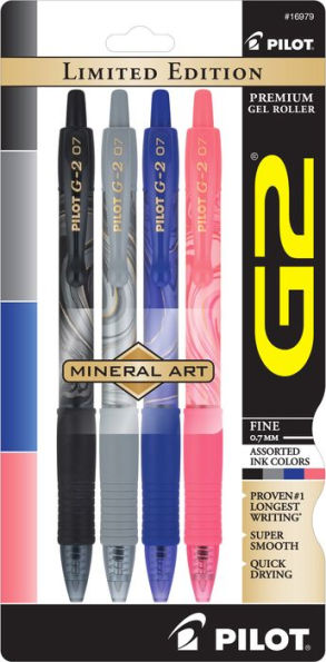 G2 Mineral Art Fine Point 4 pk BLK/GRY/IRB/SAL