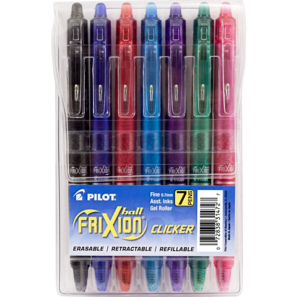 Frixion Clicker Fine 7 Pack Assorted Pouch by Pilot Pen