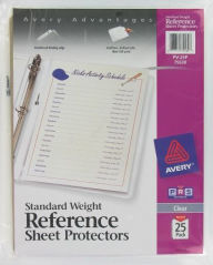 Title: Avery 25 Pack Clear Standard Weight Reference Sheet Protectors PV-25P 75530 - Pack of 4