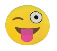 Title: Emoji Large Pillow- Silly Wink