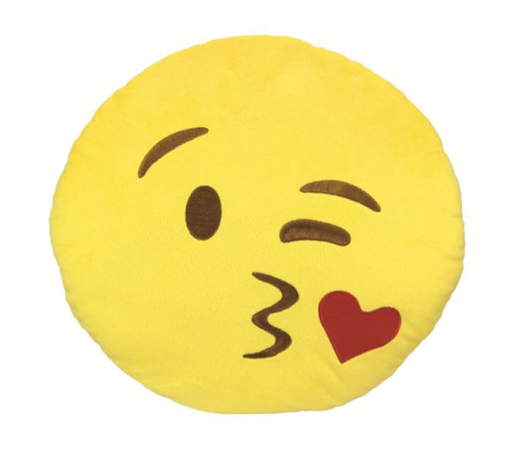 Emoji Large Pillow - Face Throwing a Kiss