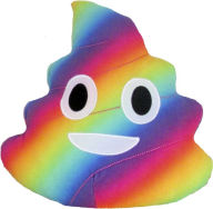 Title: Preferred Emoji - Pillow Small - Rainbow Poop