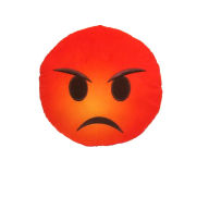 Title: Emoji Angry Face Large Pillow