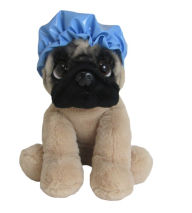 Title: Doug The Pug Wearing Shower Cap & Collar