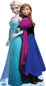 Title: Frozen Elsa & Anna Cardboard Standup