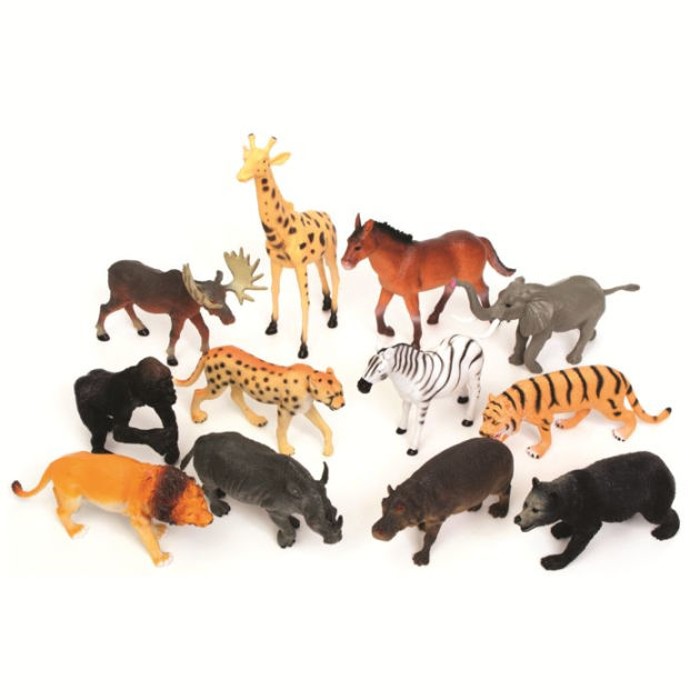 BOLEY 12 Piece Bucket of Safari Animal Figures - 9 inch figures by ...