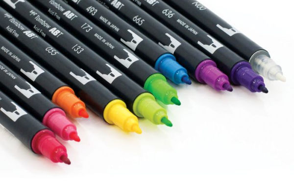 Dual Brush Pen Art Markers, Bright, 10-Pack
