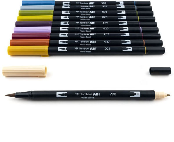 Tombow Abt Dual Brush Pen - 6 Color Set - Botanical