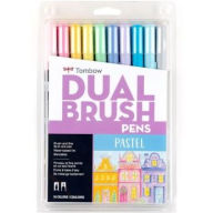 Dual Brush Pen Art Markers, Pastel, 10-Pack