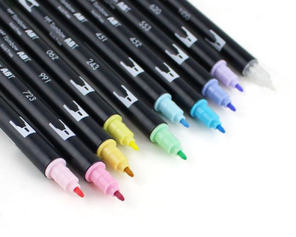 Dual Brush Pen Art Markers, Pastel, 10-Pack