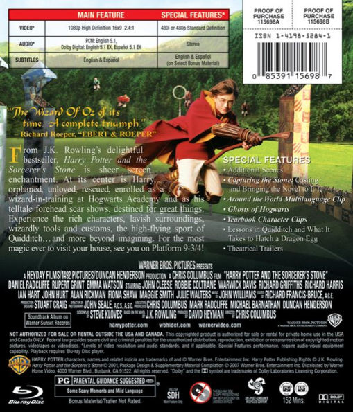 Harry Potter and the Sorcerer's Stone [Blu-ray]