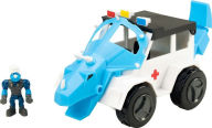 Title: Dino Construction Company Rescue Crew — Turbo The Triceratops Police Suv