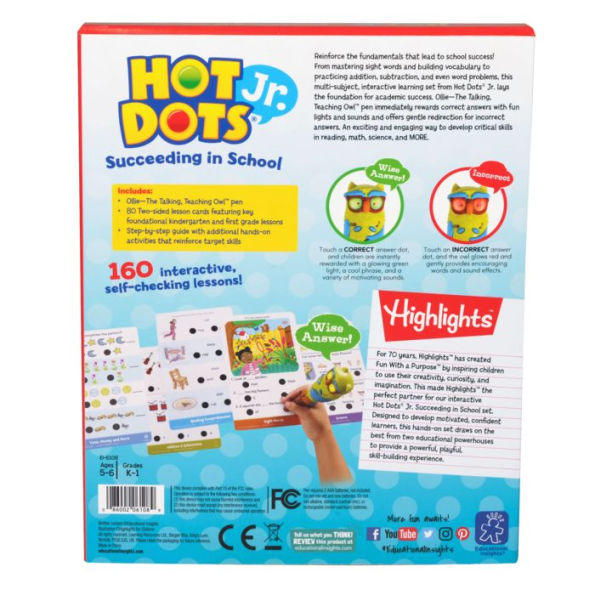 Educational Insights Hot Dots Jr. Succeeding in School Set with Highlights