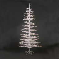 Title: 6'' Pre-Lit White Flocked Twig Narrow Tree