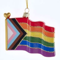 Title: Pride Flag Glass Ornament