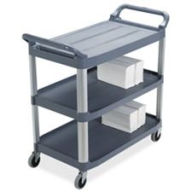 Title: Rubbermaid Commercial Products RCP409100BK Mobile Utility Cart- 300 lb. Cap- 20in.x40-.6in.x37-.8in.- Black