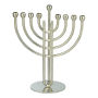 Menorah Modern Traditional Polished Silver Finish