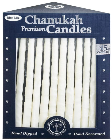 Premium Chanukah Candles Frosted White on White