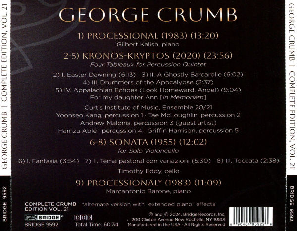 George Crumb: Complete Crumb Edition, Vol. 21