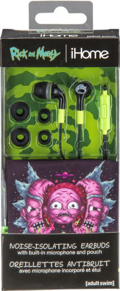 KIDdesigns Ci-M15RM.FXV8 Rick & Morty iHome Cobrand Earbuds