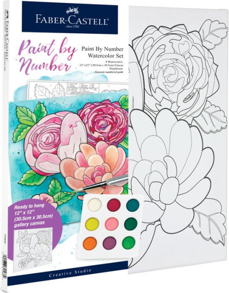 Watercolor Paint by Number Bold Floral