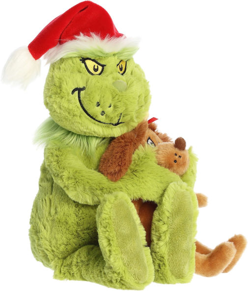14" GRINCH W/ SANTA HAT + 7" MAX - B&N Exclusive