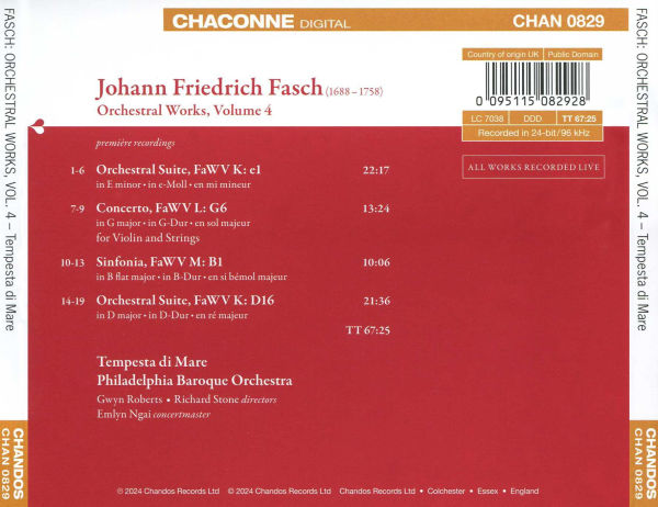 Johann Friedrich Fasch: Orchestral Works, Vol. 4