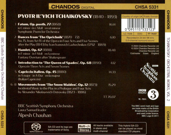 Tchaikovsky: Hamlet; Capriccio italien; Fatum; Etc.