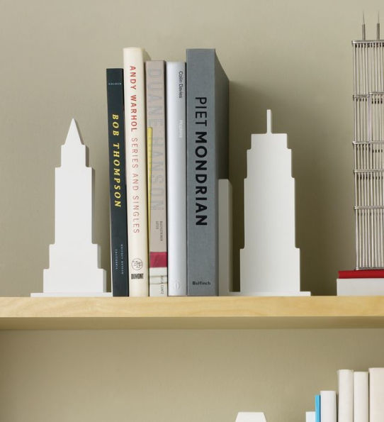 Skyline Bookends-Set/2-White