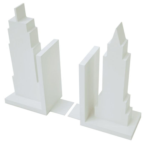 Skyline Bookends-Set/2-White