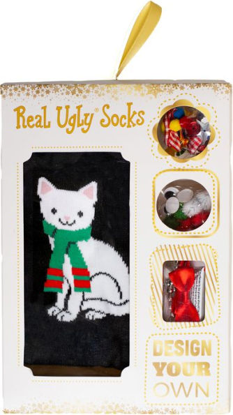 Design Your Own Real Ugly Sock Kit - Cat with Scarf