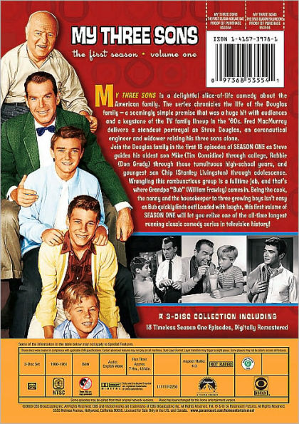 My Three Sons: The First Season, Vol. 1 [3 Discs]