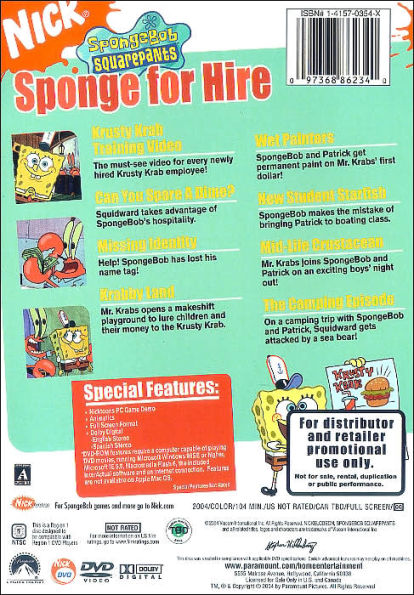 SpongeBob SquarePants: Sponge for Hire by Spongebob Squarepants: Sponge ...