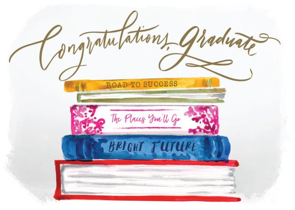 Graduation Greeting Card Stacked Books