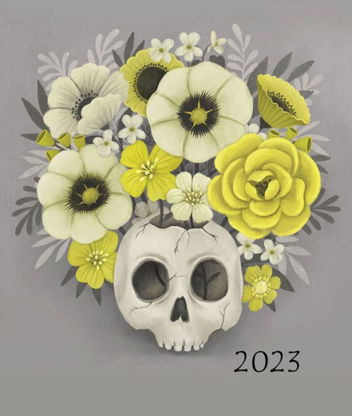 2022-2023 Chunky Planner Yellow Floral Skull