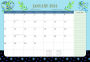 2023-2024 Dated Desk Blotter Calendar - Blue Floral Zodiac - Balmoral Planner