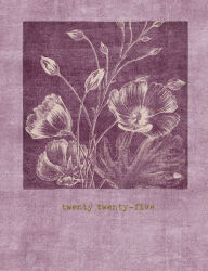 Title: 2024-2025 Monthly Planner - Purple Pressed Flowers
