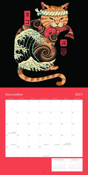 2025 Wall Calendar Great Wave Vincent Trinidad