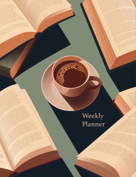 Undated Reading Planner Coffee and Books