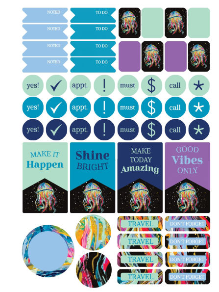 2025-2026 Chunky Planner Rainbow Jellyfish