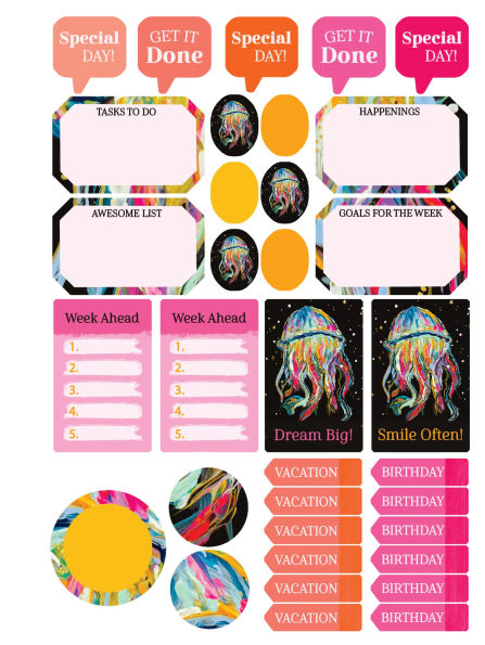 2025-2026 Chunky Planner Rainbow Jellyfish