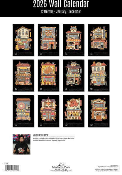2026 VINCENT TRINIDAD STOREFRONTS OVERSIZED WALL CALENDAR - Exclusive