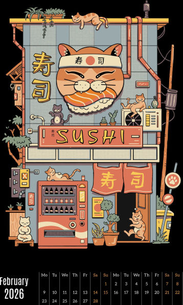 2026 VINCENT TRINIDAD STOREFRONTS OVERSIZED WALL CALENDAR - Exclusive