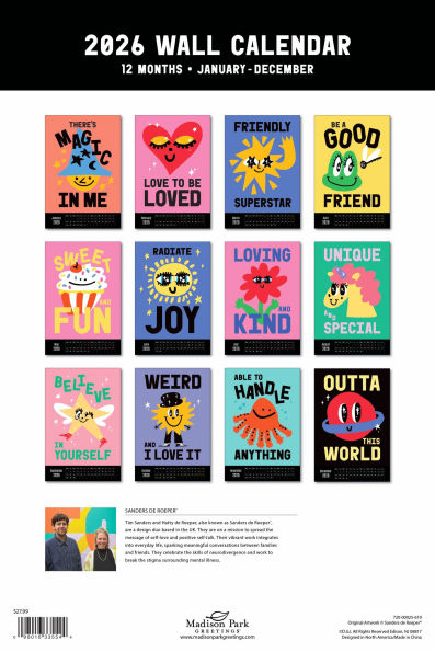 2026 SANDERS DE ROEPER OVERSIZED WALL CALENDAR - Exclusive