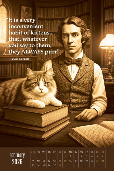 2026 AUTHORS & CATS OVERSIZED WALL CALENDAR - Exclusive