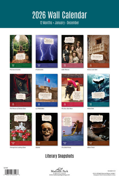 2026 LITERARY SNAPSHOTS OVERSIZED WALL CALENDAR - Exclusive