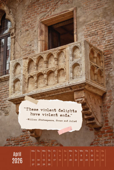 2026 LITERARY SNAPSHOTS OVERSIZED WALL CALENDAR - Exclusive